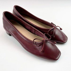 Burgundy Leather Ballet Flats Sz 6.5